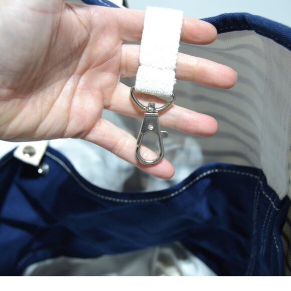 Lands' End XL Canvas Tote Bag Blue & White Striped - Picture 13 of 14